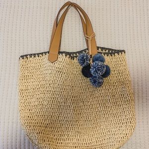 LOFT straw beach tote NWOT